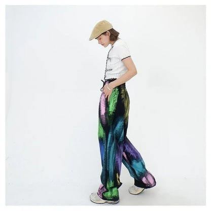 Graffiti Colorful Oversize Elastic Waist Pants