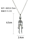 Spooky Skeleton Ghost Pendant Necklace