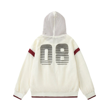 Lightweight Hip Hop Zip-Up Hooded Knitted Sweatshirt