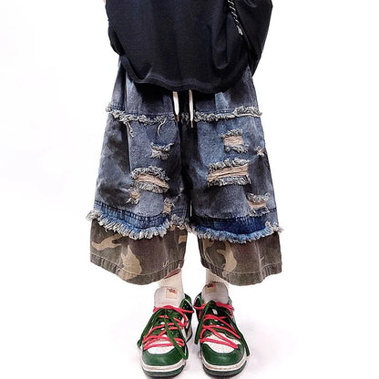Stylish Personalized Camouflage Denim Jorts