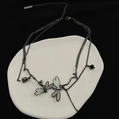 Gothic Party Black Dragonfly Choker Necklace