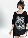 Y2K Gothic Summer Letter Print Casual T-Shirt