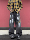Graffiti Color Printed Cool Distressed Jeans