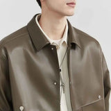 American Retro PU Leather Long-Sleeved Jacket