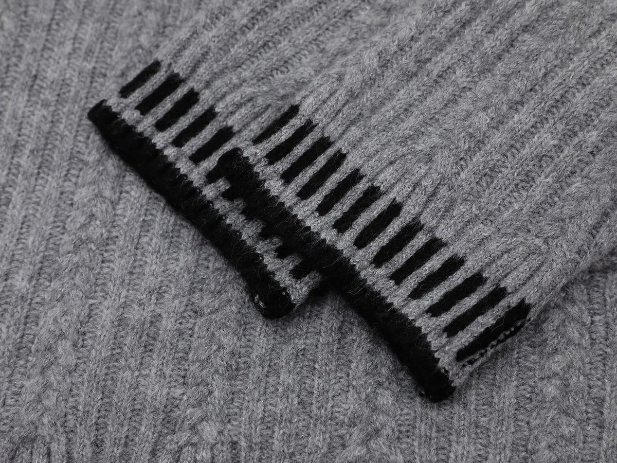 Breathable V-Neck Cable Knit Sweater