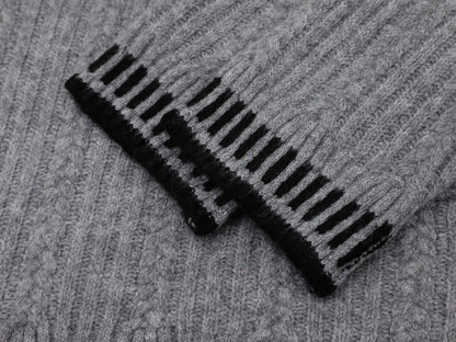 Breathable V-Neck Cable Knit Sweater