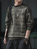 Streetwear Suede Striped Sport Sweatshirt