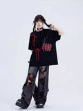 High Waist Ripped Hole Baggy Jeans