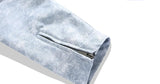 Chic Tie Dye Stand Collar Motorcycle Zipper Jacket