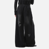 Vintage Washed Faded Design Letter Print Sweatpants