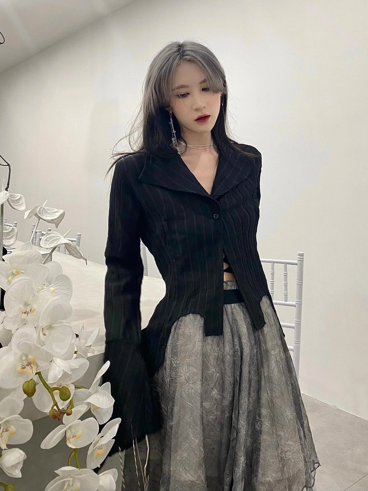 Gothic Whisper Asymmetrical Shirt