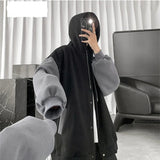 Korean Style Simple Single Breasted Hooded Sweatshirt