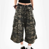 Camouflage Loose Cargo Shorts
