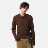 Chic Print Button Henley Collar T-Shirt