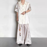 Embroidered Jacquard Retro Short-Sleeved Shirt