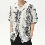 Retro Floral Cuban Collar Casual Shirt