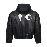 Heavyweight Motorcycle Leather Hooded Jacket