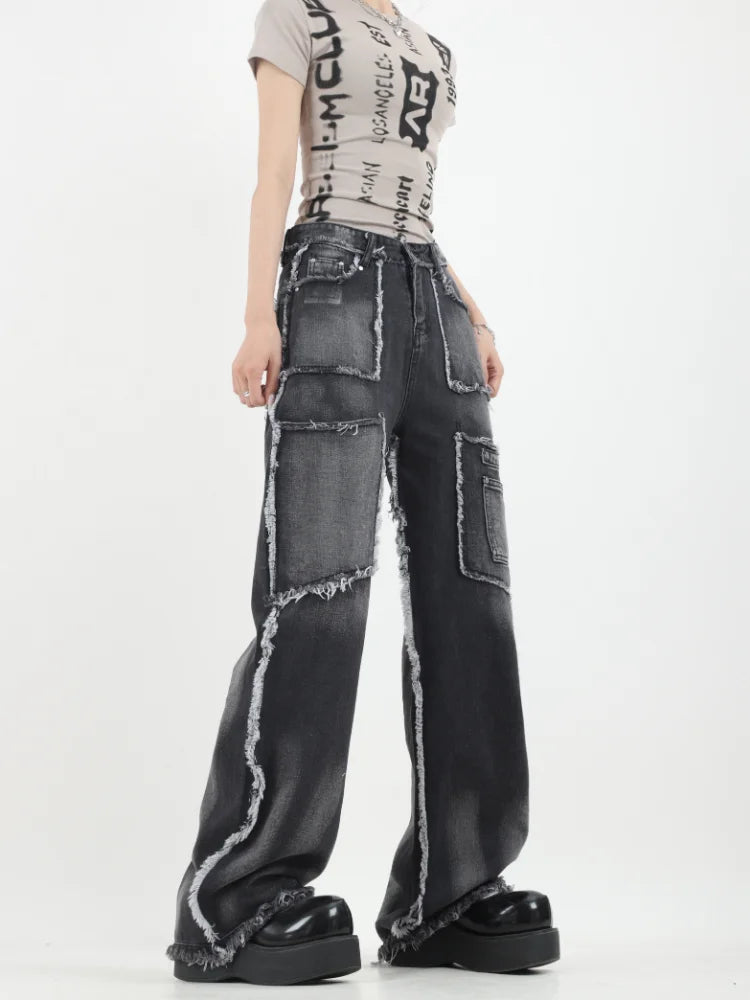 Urban Patchwork Denim Jeans