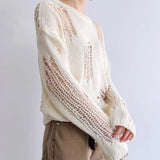 Women Autumn Hollow Out Knitted Sweater