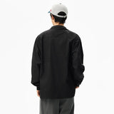 Elevated Lapel Fake Two Piece Long Sleeve Shirt