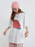 Women Retro Sweet Strawberry Graphic T-Shirt