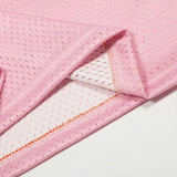 Pink Mesh Jersey Patchwork Long Sleeve Sport T-Shirt