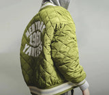 Retro Green Diamond Quilted Padded Jacket