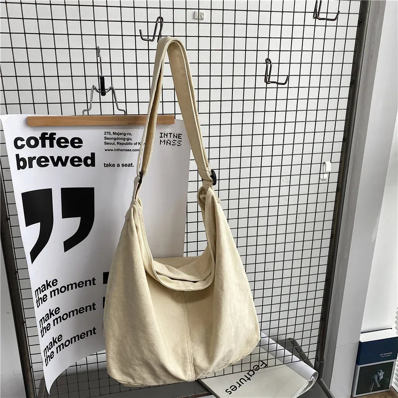 Large Canvas Crossbody Shoulder Bag