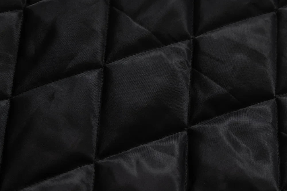 High Street Distressed Quilted Fur Hooded Jacket