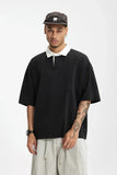 Placket Polo Solid Color T-Shirt