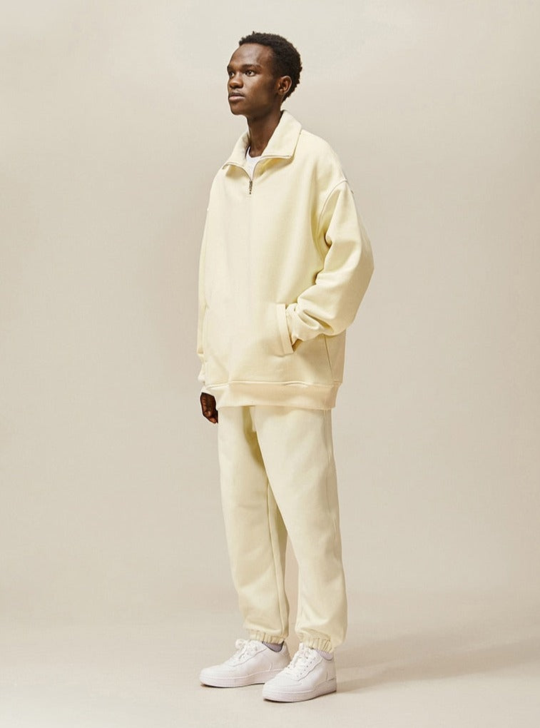 Half Zip-Up Sweatshirt Set