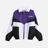 Embroidered Patchwork Varsity Windbreaker Jacket