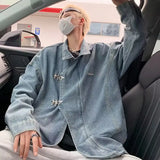 Streetwear Vintage Distressed Zippers Denim Jacket