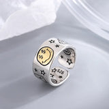 Retro Smile Face Poker Dice Ring