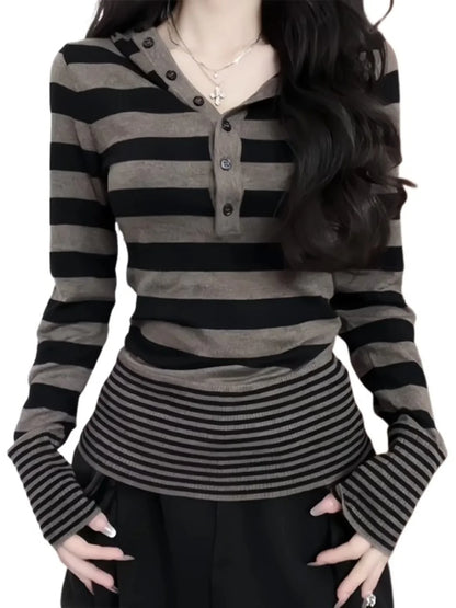 Striped Slim Fit Spring Hoodie Hoodie