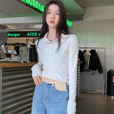 Y2K Ribbed Button-Up Sweater