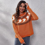 Halloween Ghosts Print Knitted Sweater