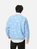 Contrast Patchwork Pentagram Knit Sweater