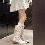 Embroidered Western Mid Calf Cowgirls Boots