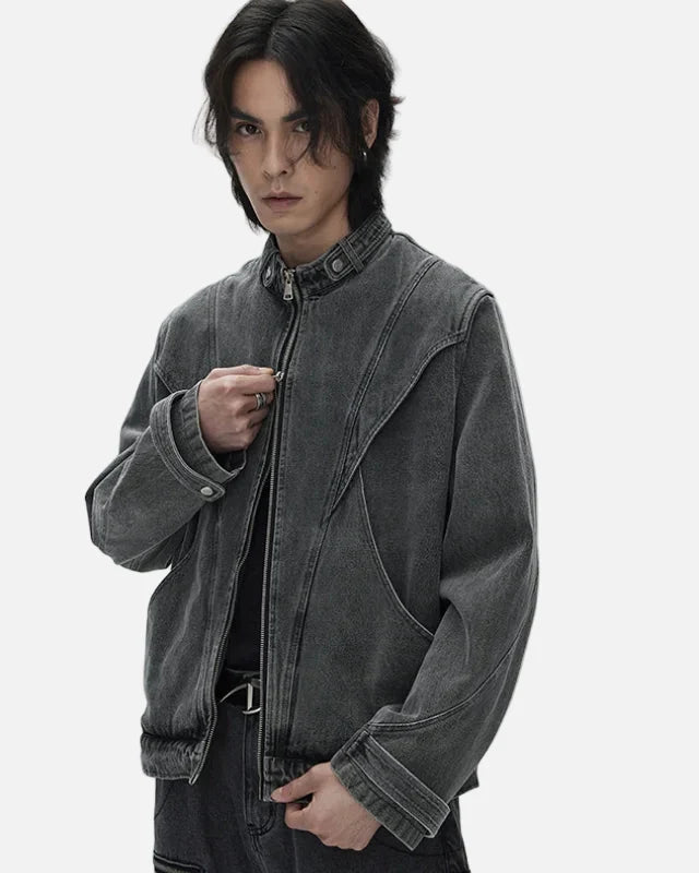 Essential Patchwork Multi Pockets Denim Jacket