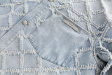 Ripped Denim Pattern Jacket