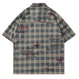 Plaid Star Print Short Sleeve Shirt