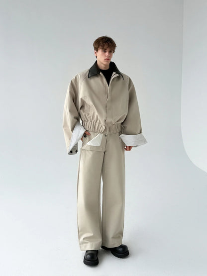Flattering Chic Pocket Splicing Collar Jacket