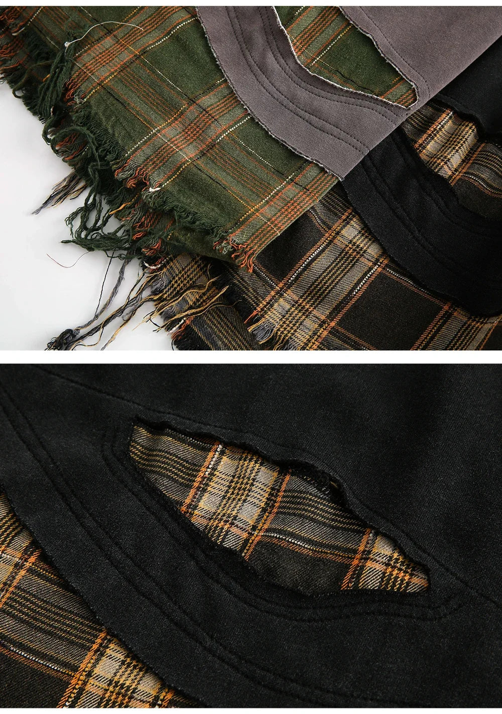 Retro Ripped Patchwork Shirt