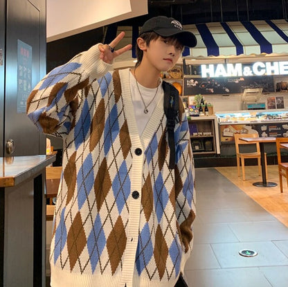 Argyle Oversized Cardigan