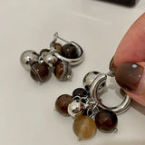 Vintage Natural Stone Bead Earrings