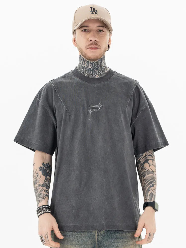 Y2k Retro Washed Embroidery T-shirt