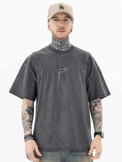 Y2k Retro Washed Embroidery T-shirt