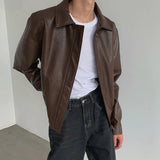 Long-lasting Retro Loose British Leather Jacket