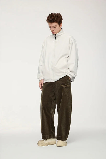 Solid Color Zip-Up Windbreaker Jacket